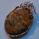 UNIKITE CABOCHON PENDANT 2" x 1 1/3" Gold Filled