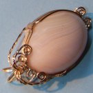 BANDED AGATE CABOCHON PENDANT 2" x 1" Gold Filled