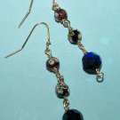 Cloisonne Earrings  1 1/2"  14kt Gold Filled