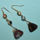Cloisnne Earrings 1 1/4"  14kt Gold Filled