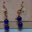 BLUE CATS EYE EARRINGS 1"  14kt GOLD FILLED
