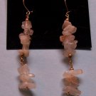 WHITE QUARTZ CHIPP EARRINGS  1 3/4"  14kt GOLD FILLED