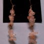 WHITE QUARTZ CHIPP EARRINGS  1 3/4"  14kt GOLD FILLED