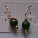 GREEN JADE  1/2"  14kt GOLD FILLED