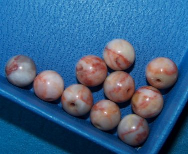 15)> 6mm PICTURE JASPER BEADS