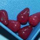 5)> 12x8mm RUBY BRIOLET BEADS