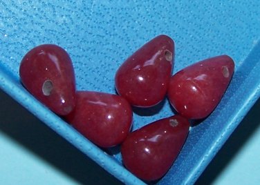 5)> 12x8mm RUBY BRIOLET BEADS