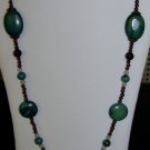 22" GARNET & CHRYSOPHASE NECKLACE