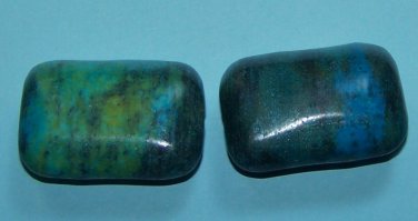 2)> 30x19mm CHRYSOPHASE BEADS