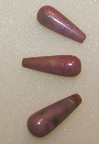 3)> 22x8mm  PINK OCEAN JASPER BULLET BEADS