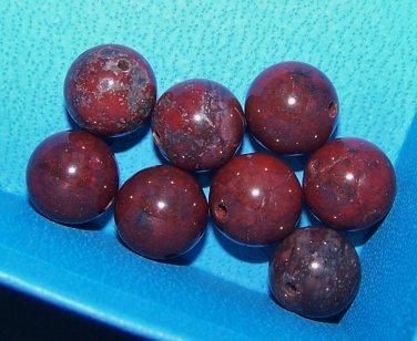 8)> 10mm ROUND JASPER BEADS