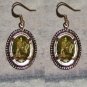 Vrubel FORTUNE TELLER gypsy witch Altered Art Large Oval Ornament Frame EARRINGS