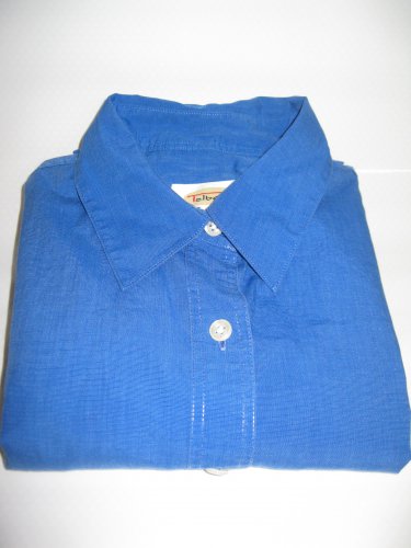 TALBOTS Long Sleeve WOMEN'S Button Down SHIRT  SZ S Petite 100% COTTON Blue
