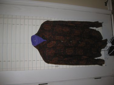 Banana Republic Womens Medium Floral Ornament Long Sleeve Button Up Blouse Top