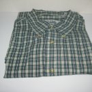 Jos A. Bank PLAID GREEN BLUE-WHITE  100% COTTON Short Sleeve SHIRT SZ XL