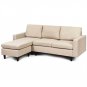 Beige L-Shaped Right or Left Facing Mid-Century Style Sectional Sofa - Retail Price: $599.00