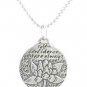 Reversible Lotus Flower Pendant on a 16" Rhodium Diamond Cut Ball Chain
