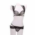 SKU: F00812.Sexy Lady Sheer Bikini Set Lingerie Black