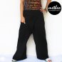 solid black and 1 pocket Thai fisherman pants