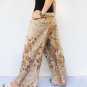Hand made cream Thai fisherman pants ,Thai batik , size S-XL, yoga,unisex pants.