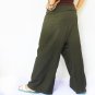 solid dark green and 1 pocket Thai fisherman pants