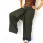 solid dark green and 1 pocket Thai fisherman pants
