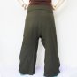 solid dark green and 1 pocket Thai fisherman pants