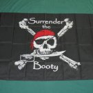 Surrender the Booty Pirate Flag 3x5 feet Jolly roger Skull Cross Bones dagger