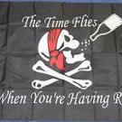 The Time Flies When You're Having Rum Pirate Flag 3x5 feet Skull Cross Bones new