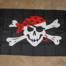 Pirate Flag 3x5 feet red bandana earring jolly roger