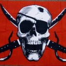 Crimson Pirate Flag 3x5 feet new Skull & Cross Swords banner jolly roger patch