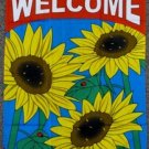 Welcome Garden Flag 28x40 inches Sunflower Greetings vertical banner new sleeve