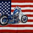 American Flag with a Motorcycle 3x5 feet new US biker banner