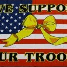 We Support Our Troops Flag 3x5 feet American Yellow Ribbon USMC Army Navy Marine