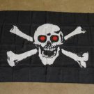 Red Eye Pirate Flag 3x5 feet Jolly Roger Skull & Cross Bones banner new