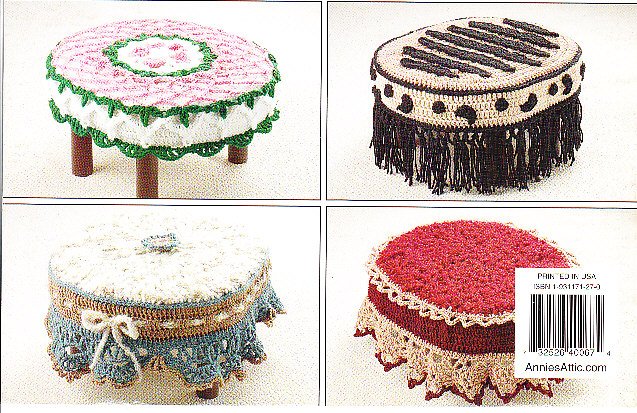 Crochet Annie's Attic Fancy Footstools or any Round Design