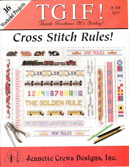 * CROSS STITCH PATTERN for Rulers- TGIF Cross Stitch Rules