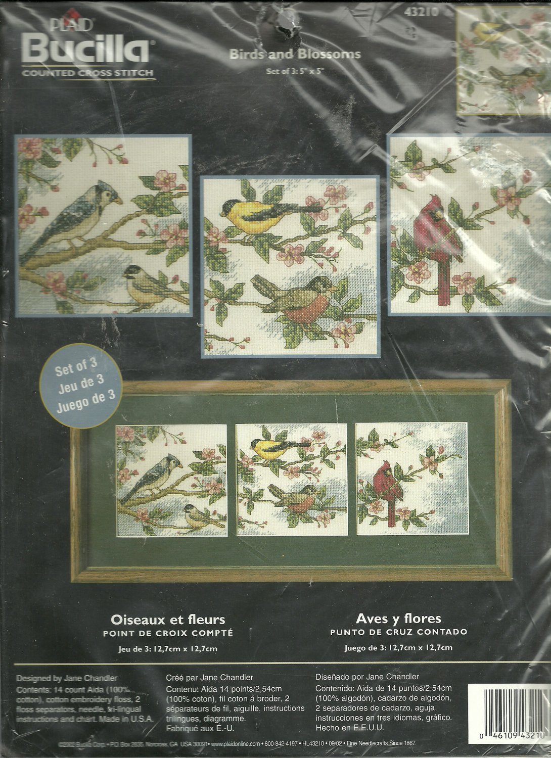 ** Bucilla Cross Stitch KIT BIRDS & BLOSSOMS