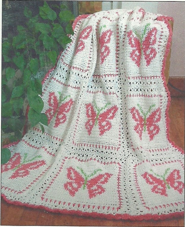 Butterfly Afghan Pattern #PA368 Maggie's Crochet