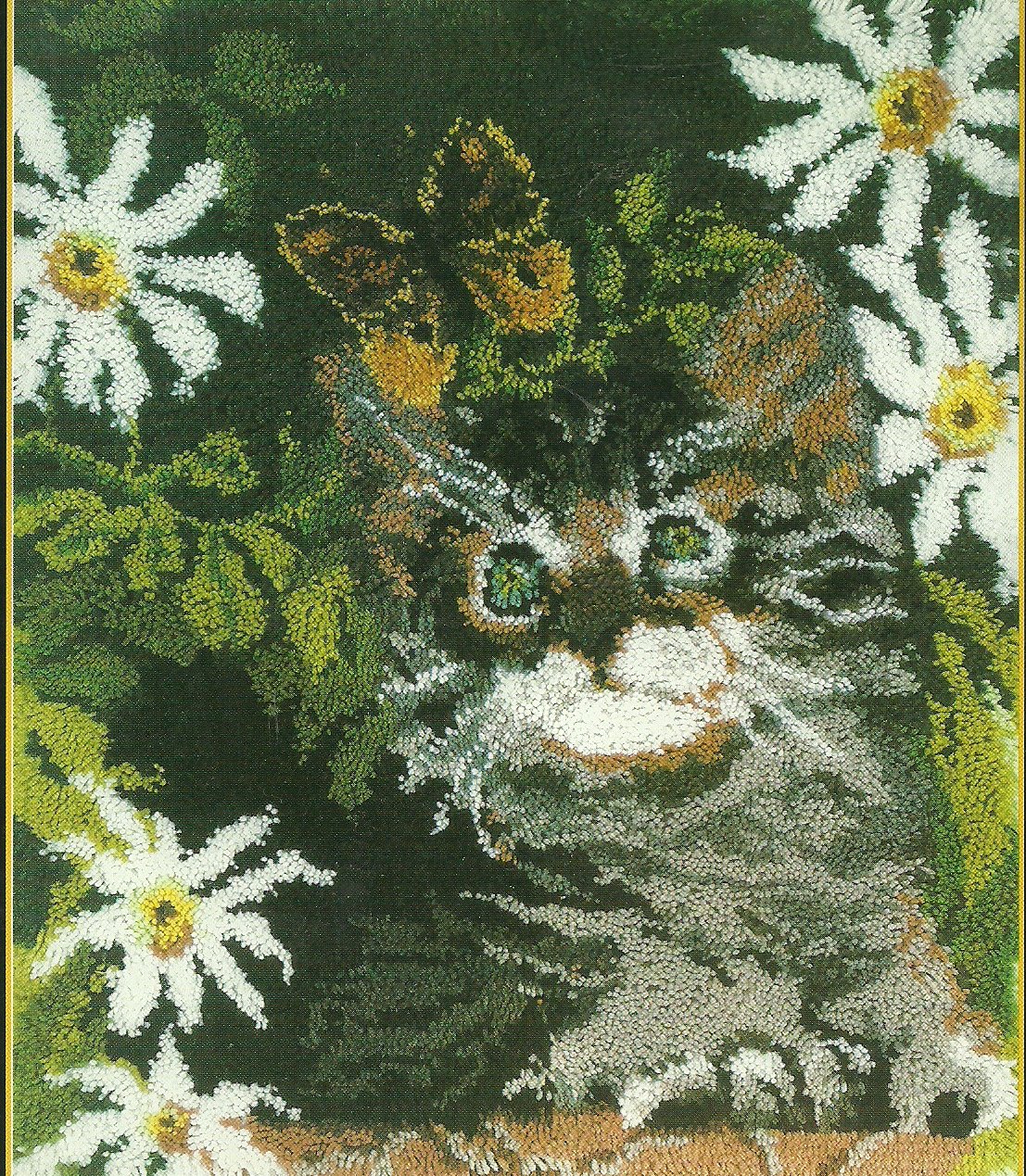 ** Latch Hook pattern Kitten 30" X 36"
