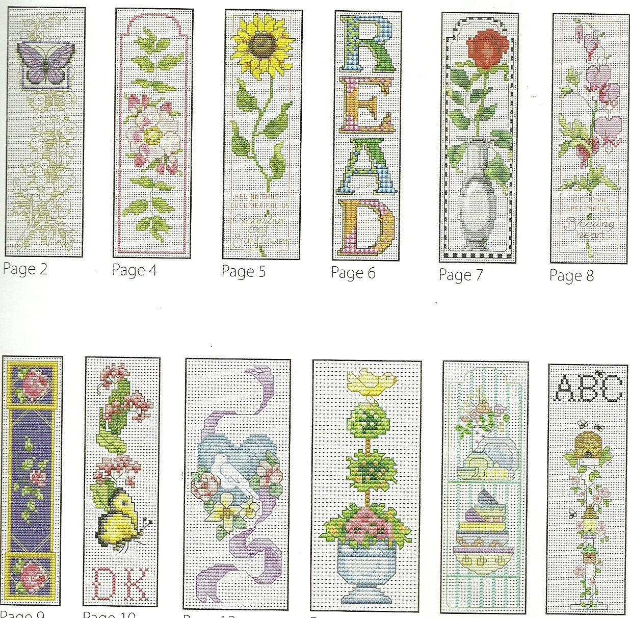 Cross Stitch Bookmarks ~ 12 Cross Stitch Designs 5376