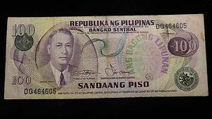 World/ Foreign Bill Banknote CURRENCY: PHILIPPINES SANDAANG PISO 100 ROXAS