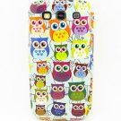 Cartoon Owl Various Forms Design Hard Case Cover for Samsung Galaxy S3 i9300