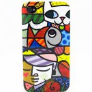 The fish small girl cartoon Hard Back Case Cover for Apple  iPhone 4 4G 4