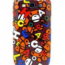 Colors garbled English letters Hard Case Cover for Samsung Galaxy S3 i9300