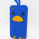 Blue Duck Love Funny  Design Soft Silicone Case Cover For Iphone 4 4S