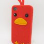 Red Lucky Duck Love Design Soft Silicone Case Cover For Iphone 4 4S