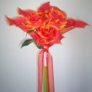 Contemporary Orange Callas & Roses Bouquet