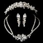 Silver Freshwater Pearl, Swarovski Crystal Bead and Rhinestone Tiara Headpiece & Jewelry set