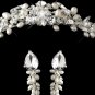 Silver Freshwater Pearl, Swarovski Crystal Bead and Rhinestone Tiara Headpiece & Jewelry set